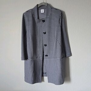 CAbi Gray and Navy Striped Suit Coat